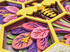 *NEW* Layered Paper Art Kit: "Queen of the Hive" Bee and Flowers