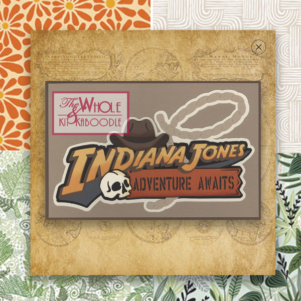 **Kit Club Exclusive* Disney Die Cut Title: Indiana Jones AND Coordinating Pattern Paper