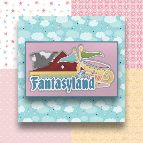 **Kit Club Exclusive* Disney Die Cut Title: Fantasyland AND Coordinating Pattern Paper