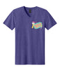Color Me Crafty CropTacular Tshirt: V-Neck Front and Back Logo Heather Purple