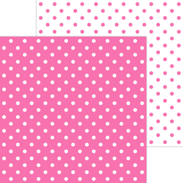 Doodlebug Petite Prints: 5053 Swiss Dot Bubblegum (Single Sheet)