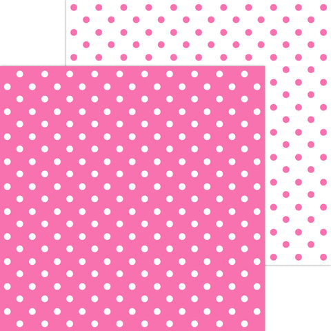 Doodlebug Petite Prints: 5053 Swiss Dot Bubblegum (Single Sheet)