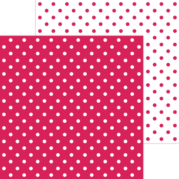 Doodlebug Petite Prints: 5054 Swiss Dot Ruby (25-Sheet Pack)