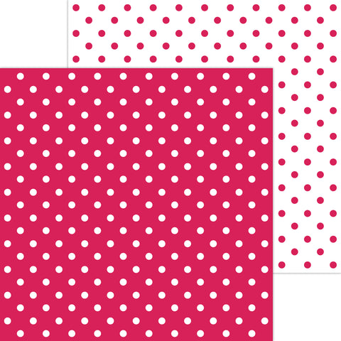 Doodlebug Petite Prints: 5054 Swiss Dot Ruby (Single Sheet)