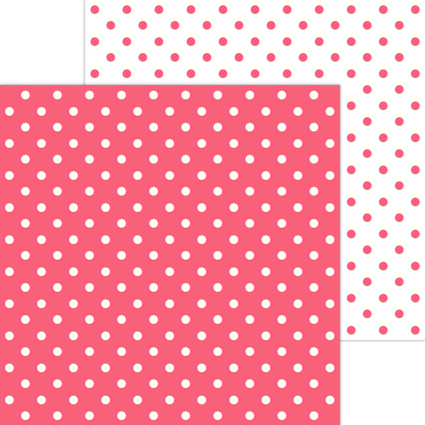 Doodlebug Petite Prints: 5056 Swiss Dot Cherry (Single Sheet)
