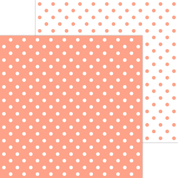 Doodlebug Petite Prints: 5057 Swiss Dot Coral (Single Sheet)