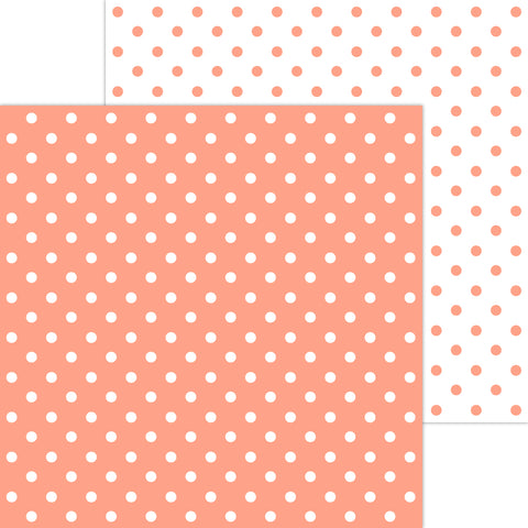 Doodlebug Petite Prints: 5057 Swiss Dot Coral (Single Sheet)