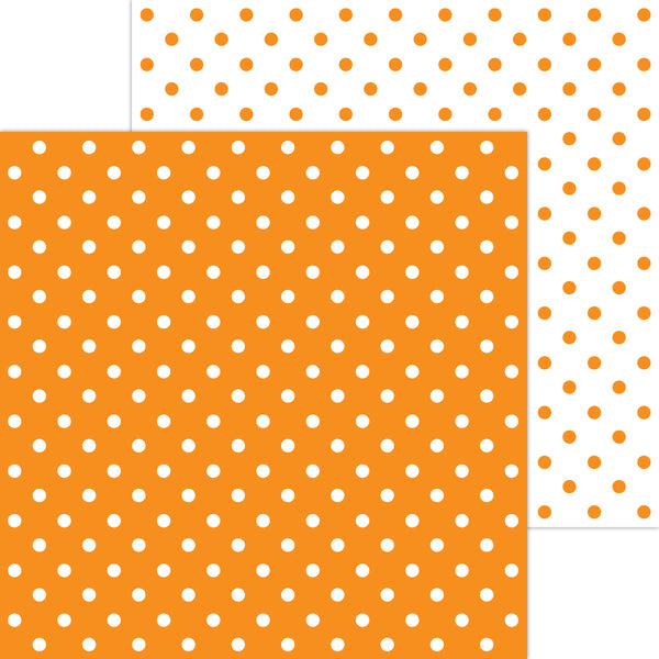 Doodlebug Petite Prints: 5058 Swiss Dot Mandarin (Single Sheet)