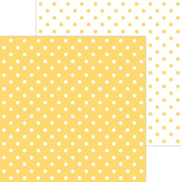 Doodlebug Petite Prints: 5060 Swiss Dot Bumblebee (25-Sheet Pack)