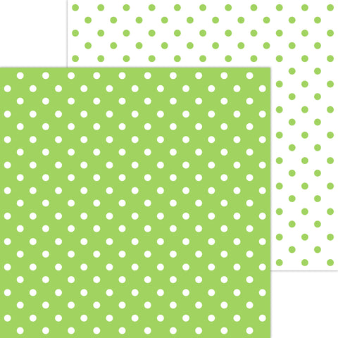 Doodlebug Petite Prints: 5063 Swiss Dot Limeade (Single Sheet)