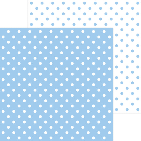 Doodlebug Petite Prints: 5067 Swiss Dot Bubble Blue (25-Sheet Pack)