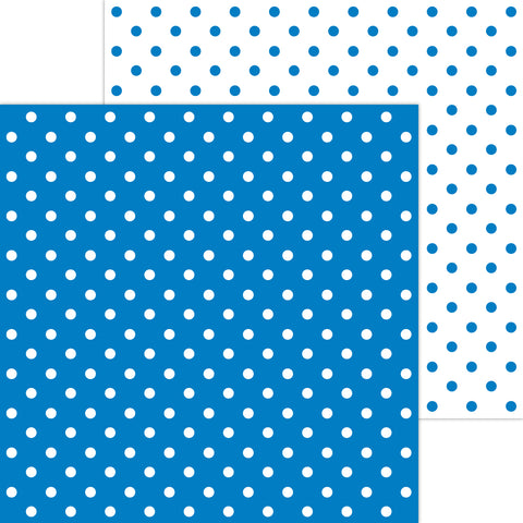 Doodlebug Petite Prints: 5068 Swiss Dot Blue Jean (25-Sheet Pack)