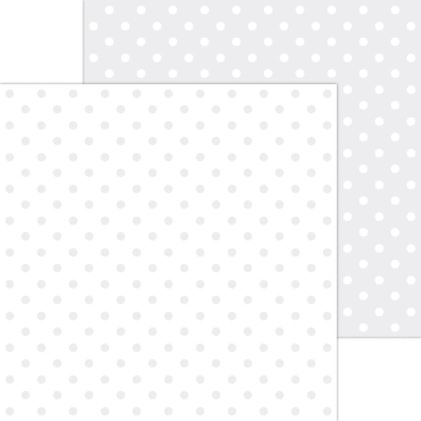 Doodlebug Petite Prints: 5073 Swiss Dot Lily White (25-Sheet Pack)