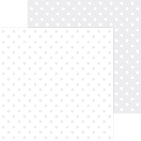 Doodlebug Petite Prints: 5073 Swiss Dot Lily White (Single Sheet)