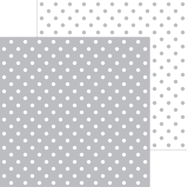 Doodlebug Petite Prints: 5074 Swiss Dot Stone Gray (25-Sheet Pack)