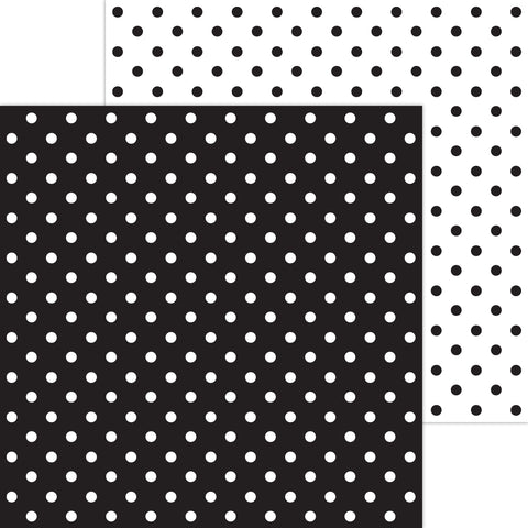 Doodlebug Petite Prints: 5075 Swiss Dot Beetle Black (25-Sheet Pack)