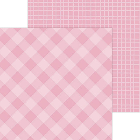 Doodlebug Petite Prints: 5423 Gingham-Linen Cupcake (25-Sheet Pack)