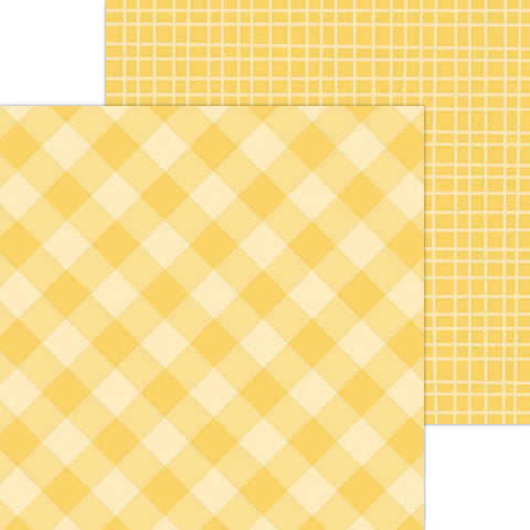Doodlebug Petite Prints: 5431 Gingham-Linen Bumblebee (25-Sheet Pack)