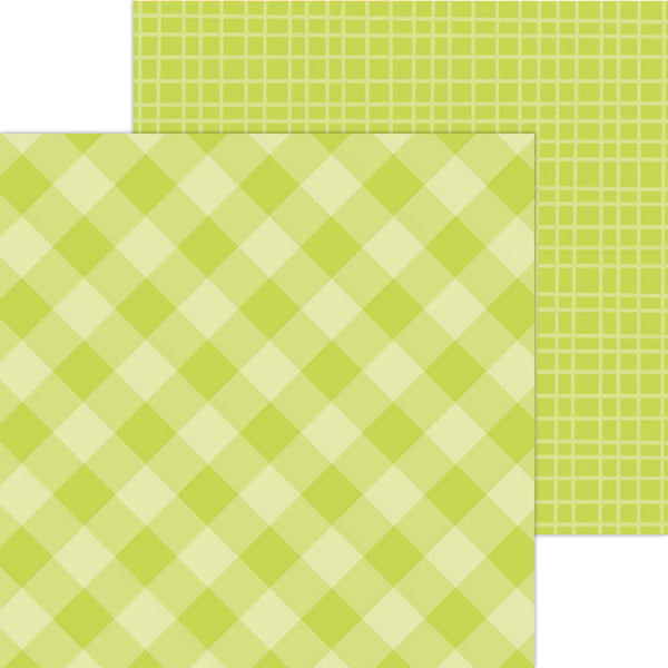 Doodlebug Petite Prints: 5433 Gingham-Linen Citrus (Single Sheet)