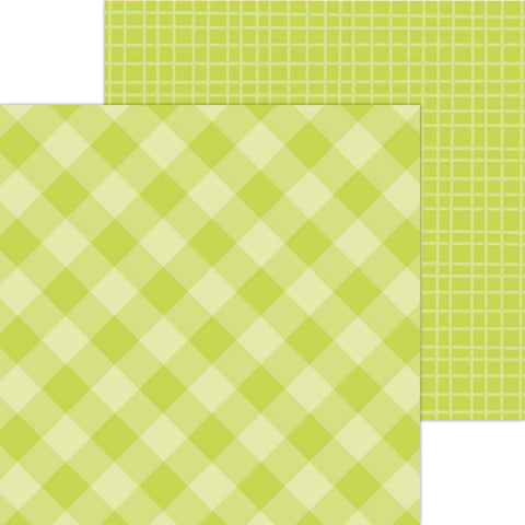 Doodlebug Petite Prints: 5433 Gingham-Linen Citrus (Single Sheet)