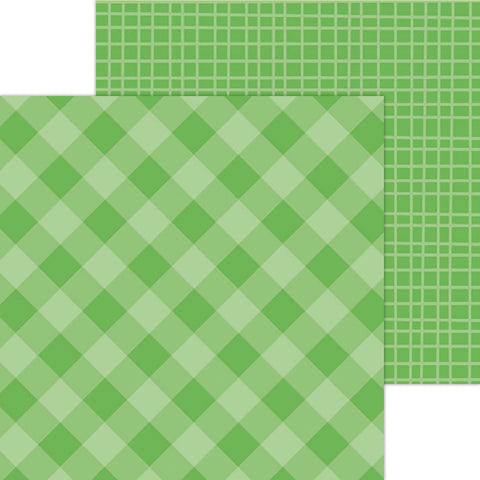 Doodlebug Petite Prints: 5435 Gingham-Linen Grasshopper (25-Sheet Pack)