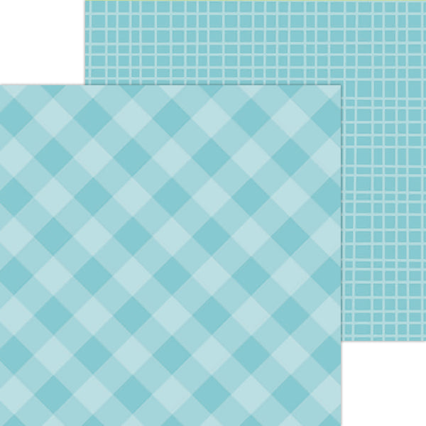 Doodlebug Petite Prints: 5437 Gingham-Linen Swimming Pool (25-Sheet Pack)