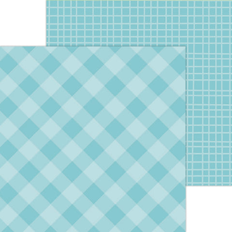 Doodlebug Petite Prints: 5437 Gingham-Linen Swimming Pool (25-Sheet Pack)