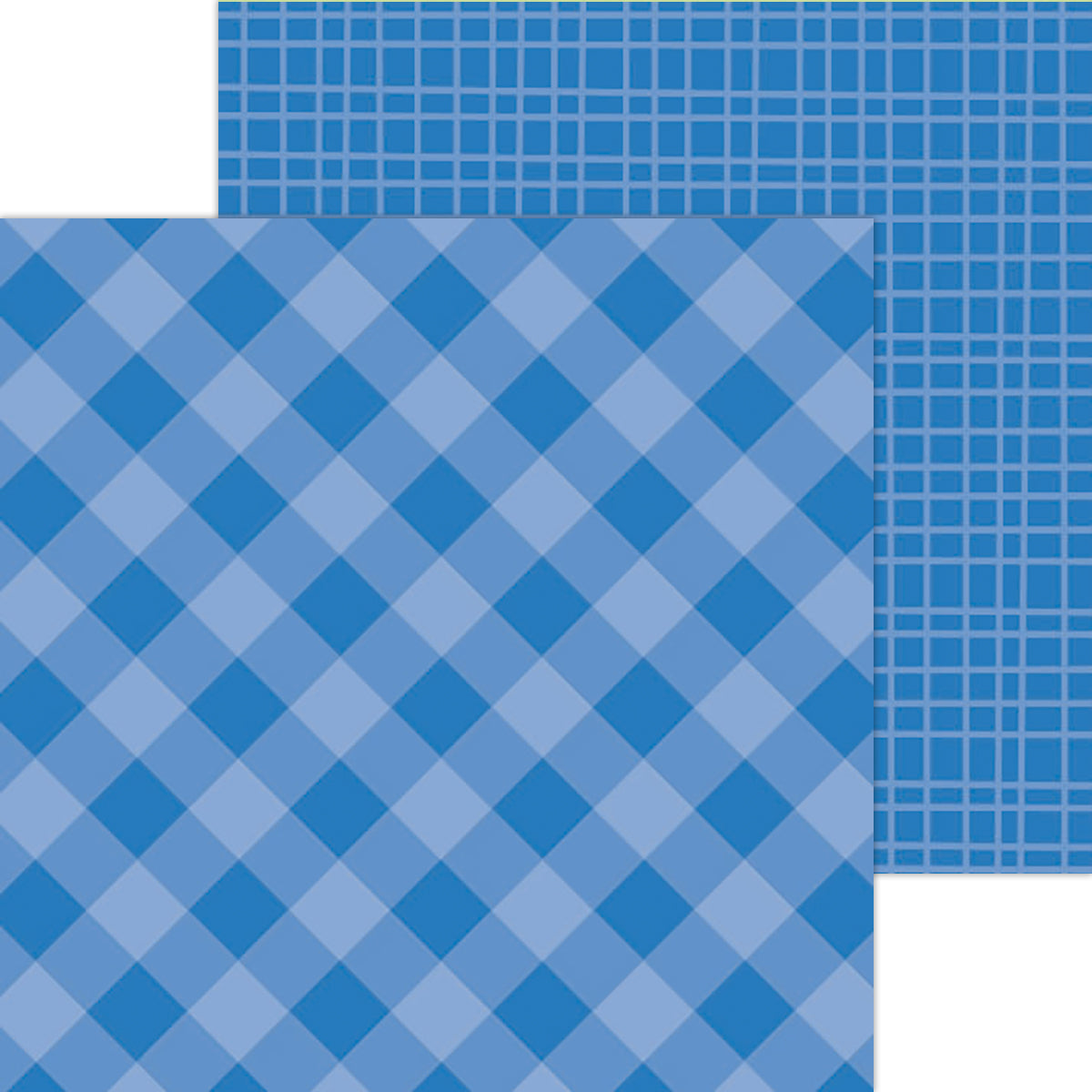5439 Doodlebug Petite Prints: 5439 Gingham-Linen Blue Jean (Single Sheet ...