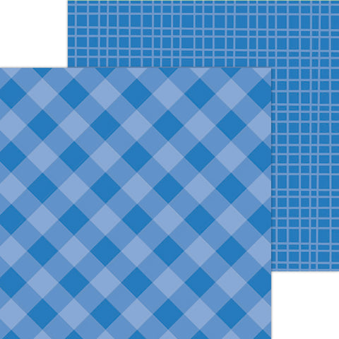 Doodlebug Petite Prints: 5439 Gingham-Linen Blue Jean (Single Sheet)