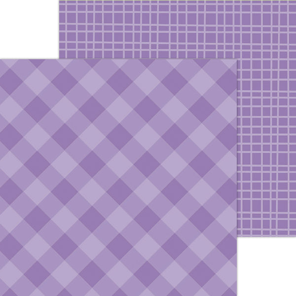 Doodlebug Petite Prints: 5440 Gingham-Linen Orchid (25-Sheet Pack)