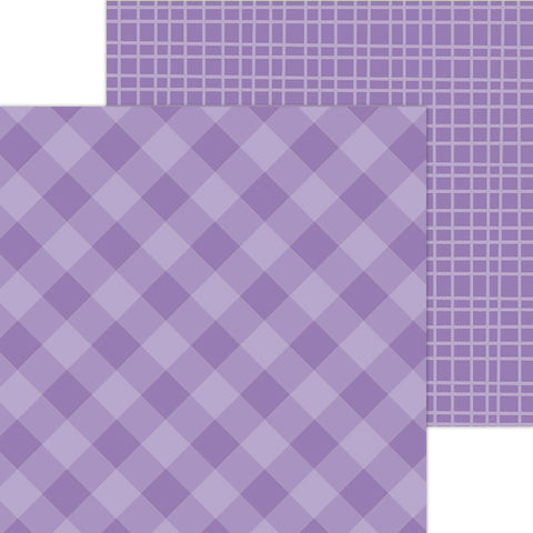 Doodlebug Petite Prints: 5440 Gingham-Linen Orchid (25-Sheet Pack)