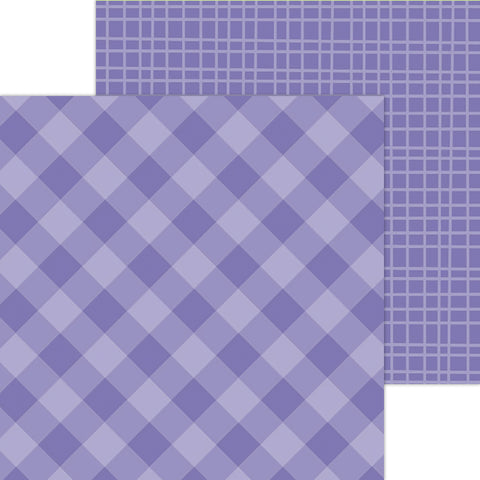 Doodlebug Petite Prints: 5441 Gingham-Linen Lilac (25-Sheet Pack)