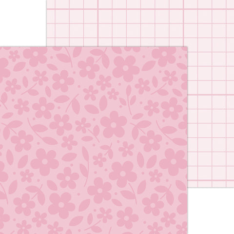 Doodlebug Petite Prints: 6084 Floral-Graph Cupcake (Single Sheet)