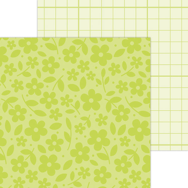 Doodlebug Petite Prints: 6094 Floral-Graph Citrus (25-Sheet Pack)