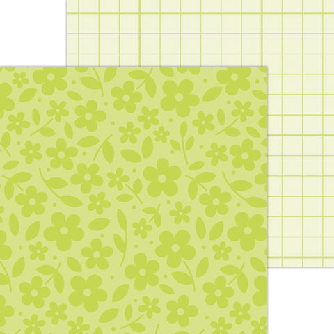 Doodlebug Petite Prints: 6094 Floral-Graph Citrus (Single Sheet)