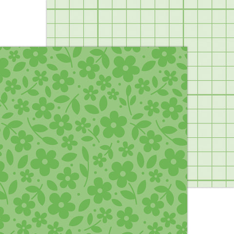 Doodlebug Petite Prints: 6096 Floral-Graph Grasshopper (25-Sheet Pack)