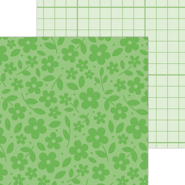 Doodlebug Petite Prints: 6096 Floral-Graph Grasshopper (Single Sheet)