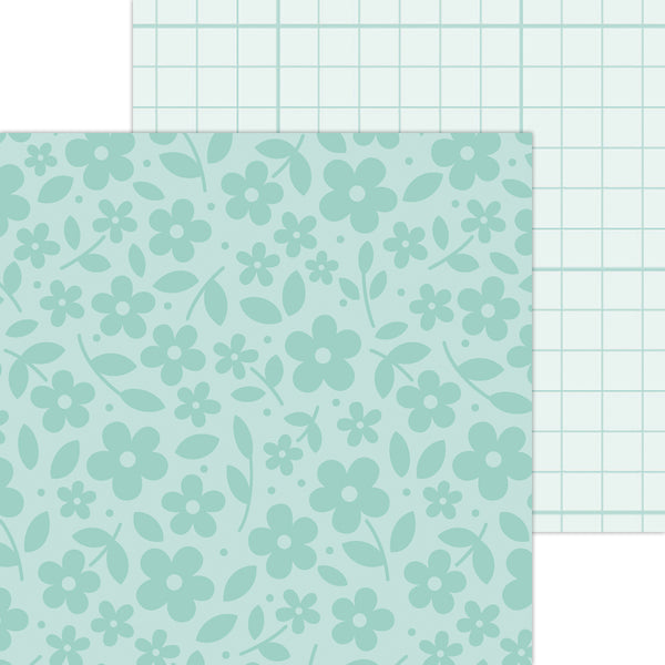 Doodlebug Petite Prints: 6097 Floral-Graph Pistachio (25-Sheet Pack)