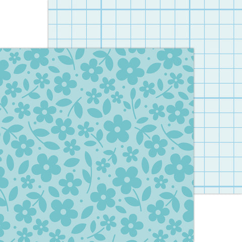 Doodlebug Petite Prints: 6098 Floral-Graph Swimming Pool (Single Sheet)