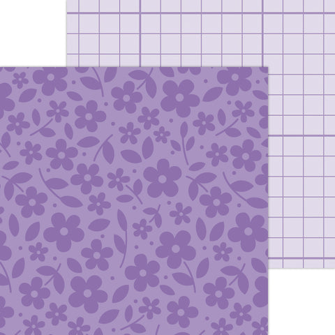 Doodlebug Petite Prints: 6101 Floral-Graph Orchid (25-Sheet Pack)
