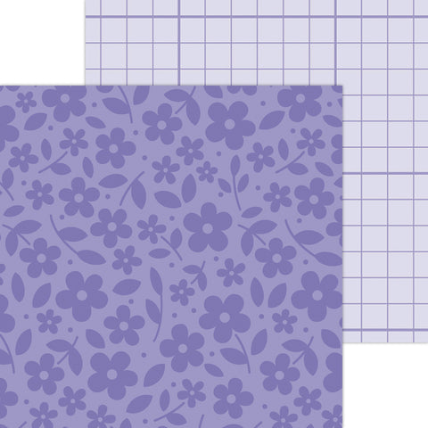 Doodlebug Petite Prints: 6102 Floral-Graph Lilac (25-Sheet Pack)