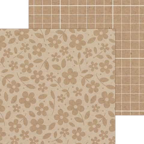 Doodlebug Petite Prints: 6103 Floral-Graph Kraft (Single Sheet)