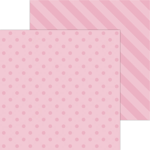 Doodlebug Petite Prints: 6108 Dot-Stripe Cupcake (25-Sheet Pack)
