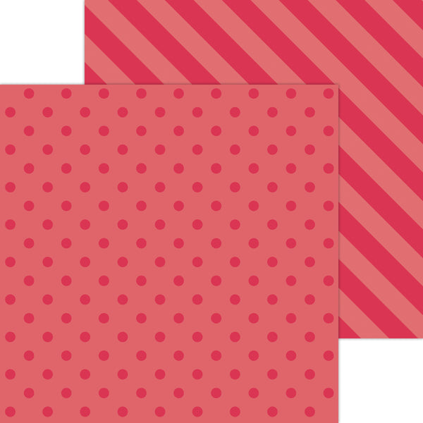 Doodlebug Petite Prints: 6111 Dot-Stripe Ladybug (Single Sheet)