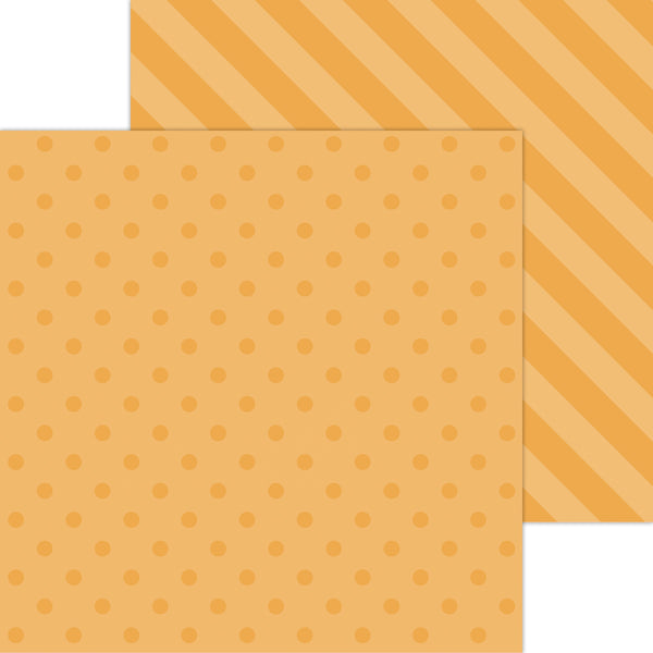 Doodlebug Petite Prints: 6115 Dot-Stripe Tangerine (25-Sheet Pack)