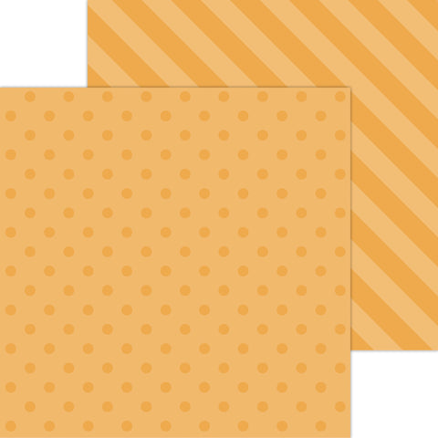 Doodlebug Petite Prints: 6115 Dot-Stripe Tangerine (Single Sheet)