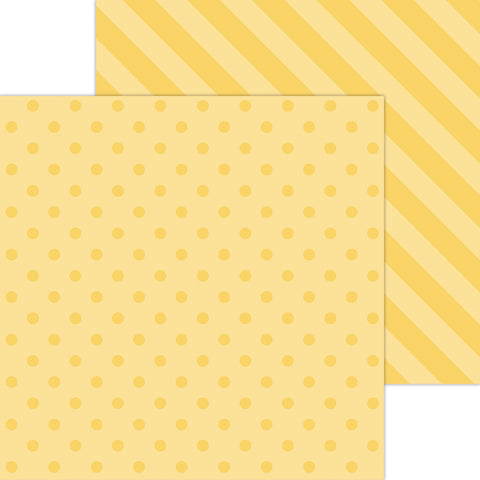 Doodlebug Petite Prints: 6116 Dot-Stripe Bumblebee (25-Sheet Pack)