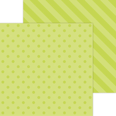 Doodlebug Petite Prints: 6118 Dot-Stripe Citrus (25-Sheet Pack)