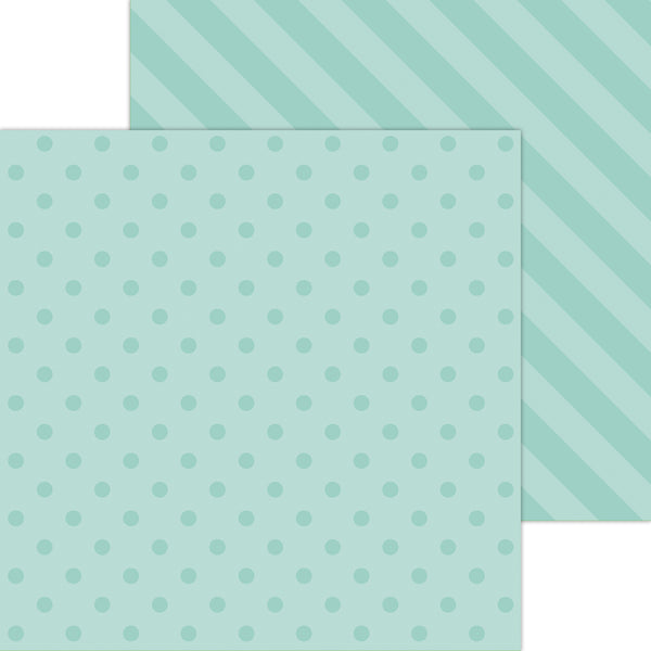 Doodlebug Petite Prints: 6121 Dot-Stripe Pistachio (Single Sheet)