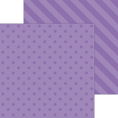 Doodlebug Petite Prints: 6125 Dot-Stripe Orchid (25-Sheet Pack)